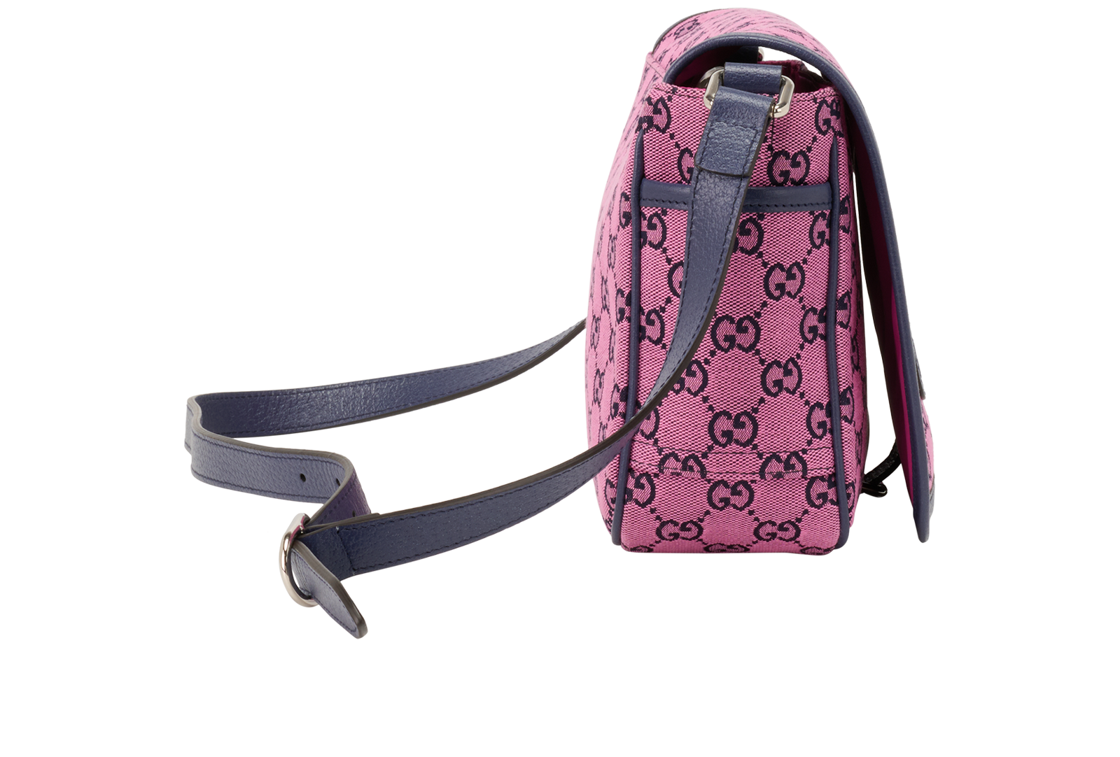 GG Messenger, &pound;475, Handbags, Blue/Pink, Canvas, Side view